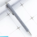 Sparkling silver glitter retractable ballpoint pen with sleek metal clip and tip - Gray (Silver Parts)
