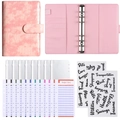 Pink crocodile pattern A6 budget binder set with zipper envelopes and sheets - Standard Set - Pink Crocodile