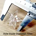 Puntale a stella in acrilico trasparente per alberi di Natale con foro da 5 mm - Stella superiore 3D trasparente da 3,5 cm con motivo a diamante