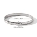 Detail of 18k gold plated stainless steel bangle with diamond texture and dimensions - Silver Wide Style ID 6.0cm (HC-B20437-S)