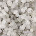 Polished transparent white crystal mushroom pendants with silver metal clasps collection - White Crystal