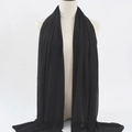 Long black chiffon hijab scarf for women with elegant drape and seamless edges - 12-Charcoal Black