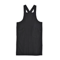 Japanese style minimalist black linen apron with cross back straps and two front pockets - Black
