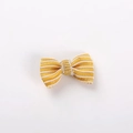 Yellow and white striped fabric bow tie accessory for plush toys and children's crafts - Yellow