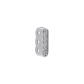 Macro detail of silver plated rectangular bead with embedded cubic zirconia stones - VK265 3-Hole Bead / White Gold