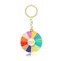 Rainbow rainbow rotating keychain mood tracker in golden metal and colorful enamel finish - Action Choice Spinner / Rainbow C Keychain