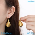 Goldene hohle Tropfenohrringe mit polierter Oberfläche und 30x20mm Abmessungen - Hohl(30x20mm) / Gold