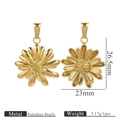 18K gold plated stainless steel daisy flower pendant charm for DIY jewelry - Gold-Daisy Sunflower G9