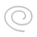 Gepolijste roestvrijstalen pantserketting met veilige karabijnsluiting op witte achtergrond - 6mm (KN93469-Z) / 40CM