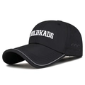 Black quick-dry baseball cap with OLDKADG embroidery and reflective brim trim - Adjustable / Black