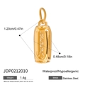 Golden stainless steel cylinder pendant with Summer engraving for DIY ocean jewelry - "Summer" Cylinder Style (JDP0212010)
