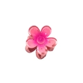 Pink glitter frangipani hair claw clip with 4cm transparent gradient flower design - Gradient 5-Petal Flower Clip / Rose Red