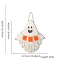 Halloween ghost door sign with orange BOO text, wooden rustic holiday wall decoration - Big Ghost Style