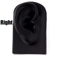 Right ear mannequin model in black silicone for earring and jewelry display - Black Right Ear