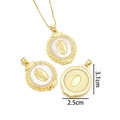 18k gold plated Saint Mary pendant with white shell inlay and zircon stones - St. Jude Medal Mother of Pearl (Style I)