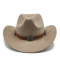Detail of khaki suede fedora with brown band and turquoise silver metal accents - M(56-59CM) / Dark Khaki