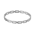 Minimalistische zilveren titanium stalen armband met rechthoekig hol schakelkettingontwerp - ZJ7127-Gematteerd Zwart