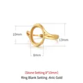 925 silver oval ring base with antique gold finish for 8x10mm gemstone inlay - 8X10mm / Antique Gold