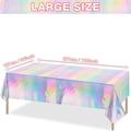 Mantel láser iridiscente grande en púrpura rosa azul para decoración de fiestas - Arco iris 137*274cm