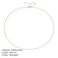 Minimalist stainless steel short necklace in rose gold finish with lobster clasp - Rose Gold (38+5cm)