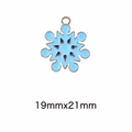 Blue enamel snowflake pendant in gold metal base for DIY jewelry making 19mmx21mm - 71# Snowflake