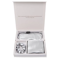Silver 100% mulberry silk sleep set with eye mask, scrunchie, and pillowcase in gift box - Water Grey