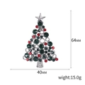 Silver Christmas tree brooch with red and green rhinestones, 64mm x 40mm size - Silver Base Red Green Stone Style (Christmas Tree 13)