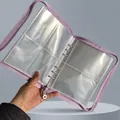 Light purple portable anti-oxidation jewelry organizer binder with floral zipper pull - Purple Binder + 20 Inner Pages