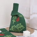 Borsa a mano in maglia verde scuro con motivi per il Festival delle Barche Drago - Borsa Zongzi