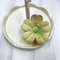 Frangipani hair claw clip with gradient yellow-green flower design for vacation styling - Green Center (Rubber Paint Lucky Flower)