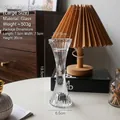 Nordic crystal glass candle holder with ribbed texture, large size waist design 19.5cm - Transparent Hourglass Candle Holder - Large