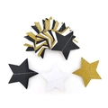 Golden, black, and white star and circle paper garland for party decoration - 2 Meters / Gold White Black Stars