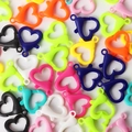 Cierres de mosquetón de acrílico en forma de corazón para joyería DIY y artesanía - Cierre de Langosta Corazón Colores Mezclados