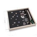 Solid wood jewelry box with black velvet lining and clear dust-proof lid for rings - 28x32CM Flat + Ring Black Velvet