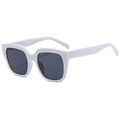 Retro weiße Oversize-Sonnenbrille für Damen mit hochwertigen dunklen Polarisationsgläsern - Reinweiß