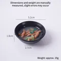 Porte-clés mini bol de soupe japonaise avec détails de dimensions et de l'échelle - Soupe aux Légumes et Viande Émincée - Sans Anneau