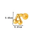 Golden titanium cherry labret stud earring with leaves for lip and cartilage piercing - Gold Cherry Style (T2524-8#金)