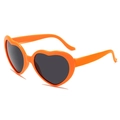 Fashionable heart-shaped sunglasses with bright orange frame and dark grey lenses - Orange