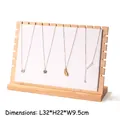 Extra large bamboo pendant display stand with white leather padding for necklaces - XL White PU Leather Board