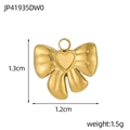 Detailed view of a gold-plated butterfly heart pendant measuring 1.3cm by 1.2cm - JP41935DW0 / Gold with Heart