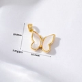 Dettaglio del ciondolo a farfalla dorato con intarsio in madreperla, 19,8x18,7mm - Farfalla Madreperla Oro 14K (H-11054)