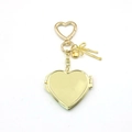 Portachiavi con medaglione a cuore dorato e ciondolo a farfalla per borse da donna - Portachiavi Specchio Cuore Oro