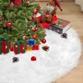Jupe de sapin de Noël en fausse fourrure blanche pour décoration de fête chic - Blanc / Version améliorée 78 cm
