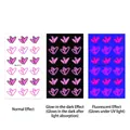Pegatinas de tatuajes luminosos de corazón con efectos de brillo neón para fiestas - YQ-013 / 6x10.5cm
