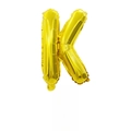 Shiny gold foil letter K balloon with retail card packaging for birthday party decor - Letter K (With Backing Card) / 16" / Gold