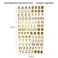 Adesivi con lettere e numeri argento stampati a caldo per scrapbooking e album - Lettere Dorate (Font Standard)