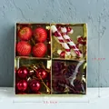 Set di decorazioni natalizie con palline rosse, bastoncini di zucchero e pigne - Rosso Tipo A