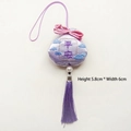 Detalle de la bolsa de la suerte de seda morada con bordado chino y borla de seda - Paz (Tipo borla)