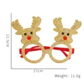 2026 Christmas glasses with gold glitter reindeer antlers and red frames for festive photos - Gold Small Deer