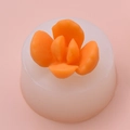 Siliconen mal voor vetplant-cactus met oranje bloemkaars en witte cilinder - Bloemstijl (1)